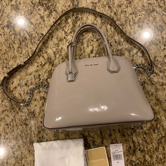 Michael Kors Mercer Lg Dome satchel Leather Dk Cem - Picture 2 of 8